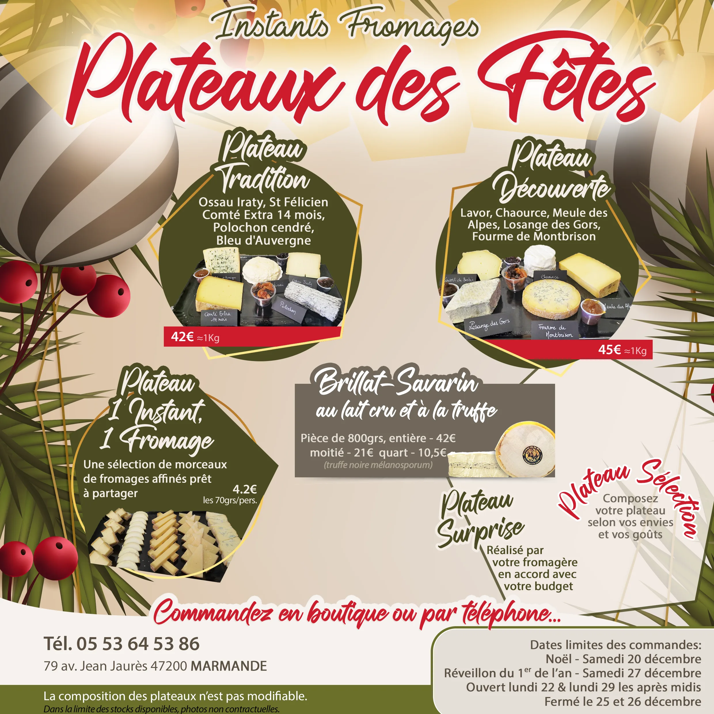 plateaux de noel des fetes fromagerie instants fromage marmande